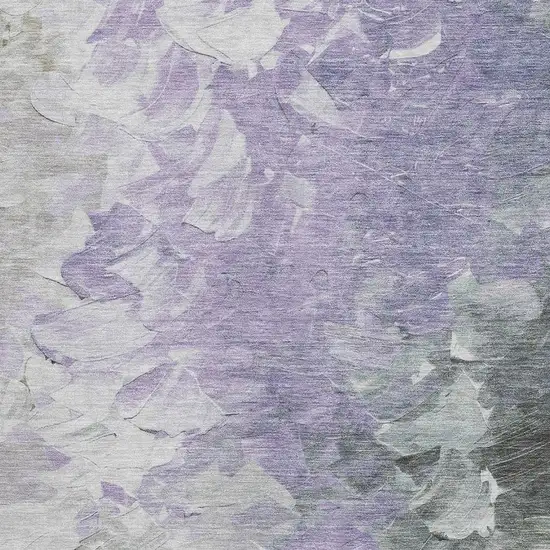 Lavender Gray And Silver Abstract Washable Area Rug With UV Protection Photo 2
