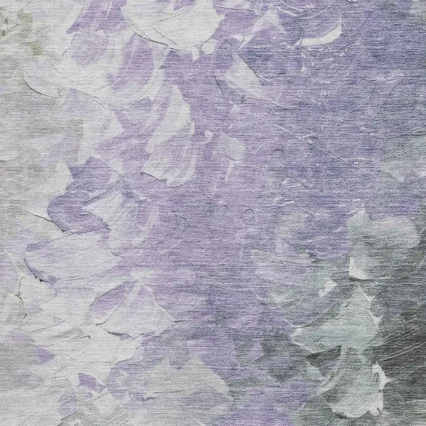 Lavender Gray And Silver Abstract Washable Area Rug With UV Protection Photo 2