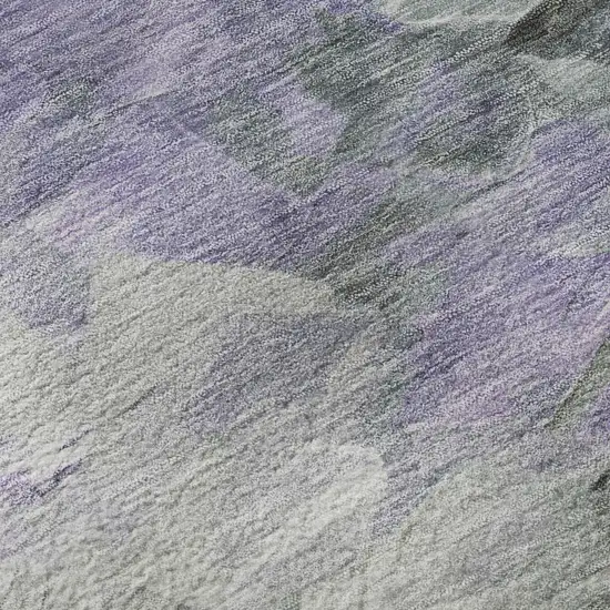 Lavender Gray And Silver Abstract Washable Area Rug With UV Protection Photo 9