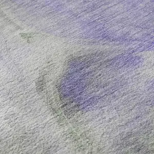 Photo of Lavender Gray And Silver Abstract Washable Area Rug With UV Protection