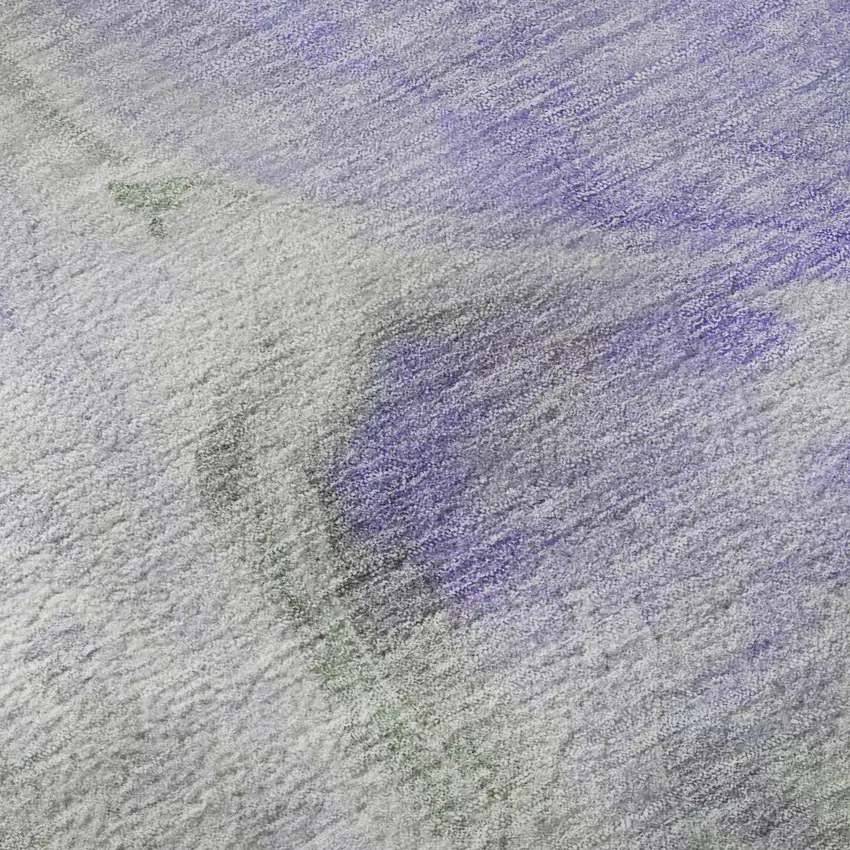 Lavender Gray And Silver Abstract Washable Area Rug With UV Protection Photo 1