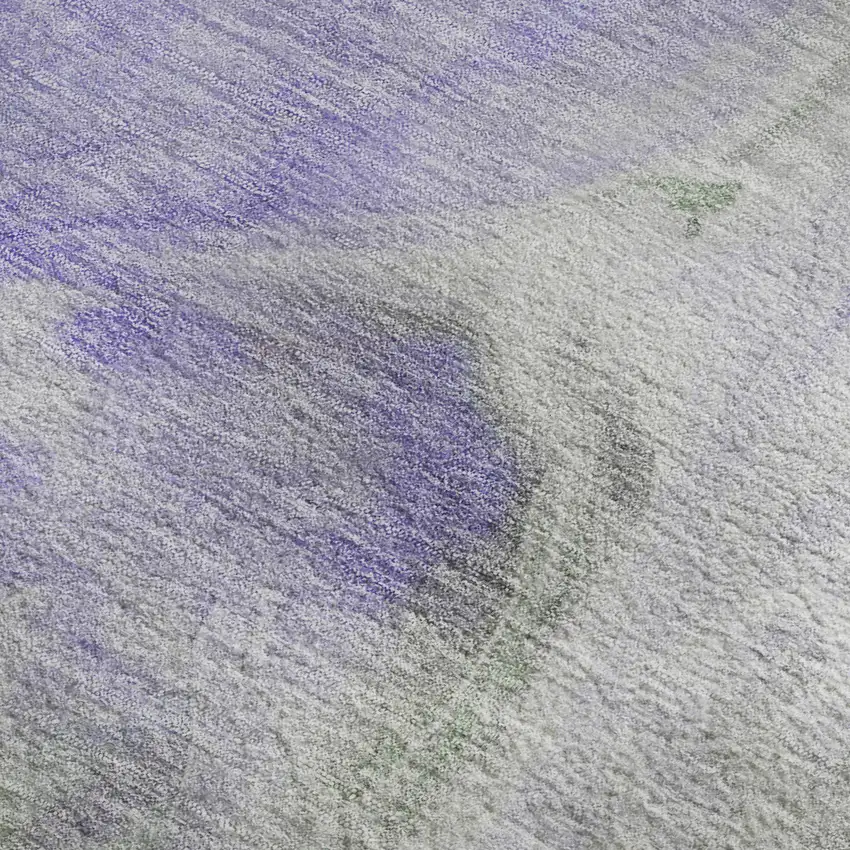 Lavender Gray And Silver Abstract Washable Area Rug With UV Protection Photo 2