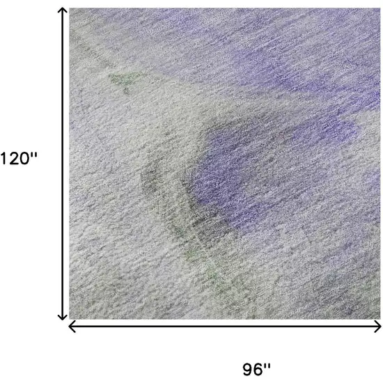 Lavender Gray And Silver Abstract Washable Area Rug With UV Protection Photo 9