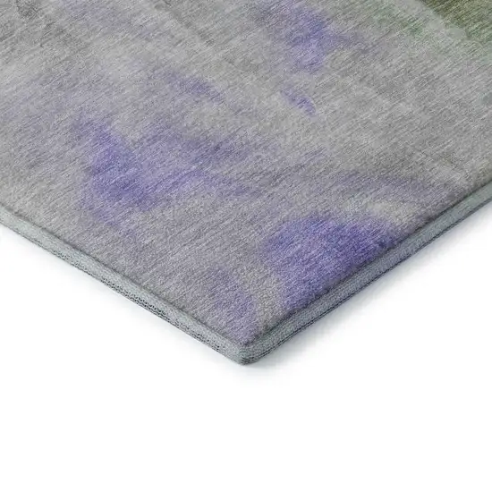 Lavender Gray And Silver Abstract Washable Area Rug With UV Protection Photo 7