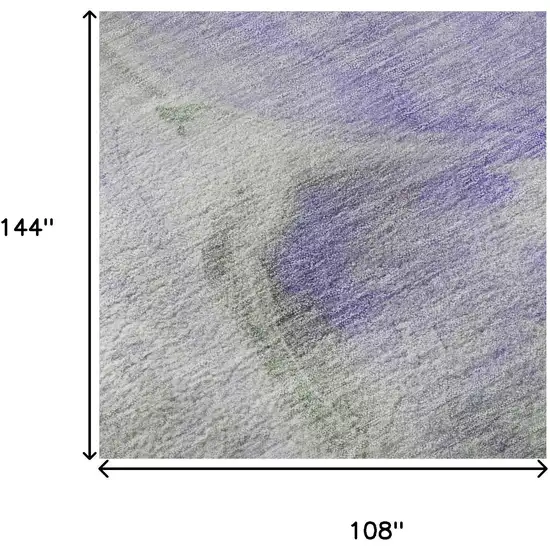 Lavender Gray And Silver Abstract Washable Area Rug With UV Protection Photo 9