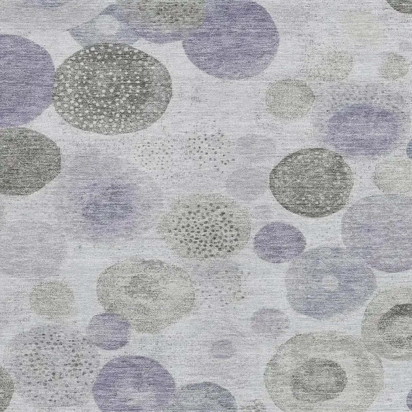 Lavender Gray And Silver Geometric Washable Indoor Outdoor Area Rug Photo 3