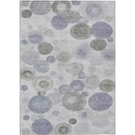 Lavender Gray And Silver Geometric Washable Indoor Outdoor Area Rug Photo 8