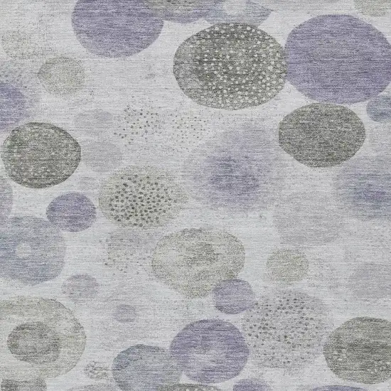 Lavender Gray And Silver Geometric Washable Indoor Outdoor Area Rug Photo 3