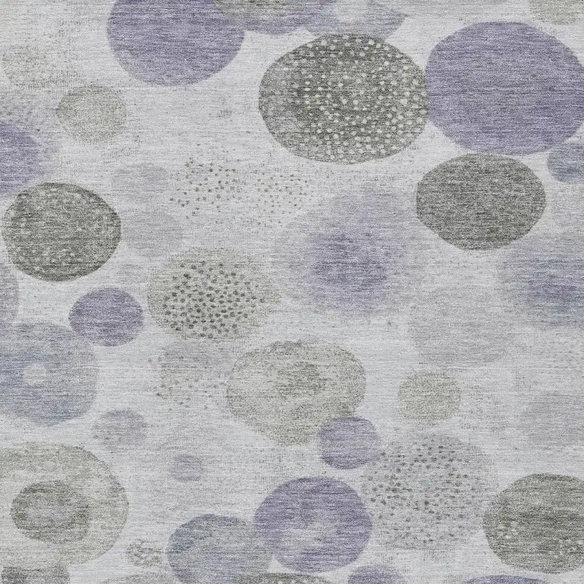 Lavender Gray And Silver Geometric Washable Indoor Outdoor Area Rug Photo 3