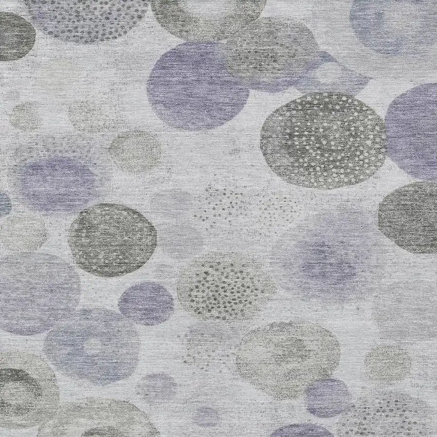 Lavender Gray And Silver Geometric Washable Indoor Outdoor Area Rug Photo 3