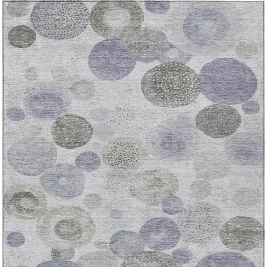 Lavender Gray And Silver Geometric Washable Indoor Outdoor Area Rug Photo 4