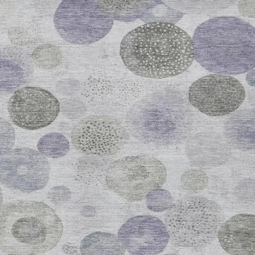 Lavender Gray And Silver Geometric Washable Indoor Outdoor Area Rug Photo 3