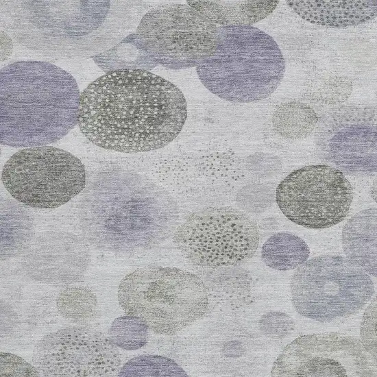 Lavender Gray And Silver Geometric Washable Indoor Outdoor Area Rug Photo 3