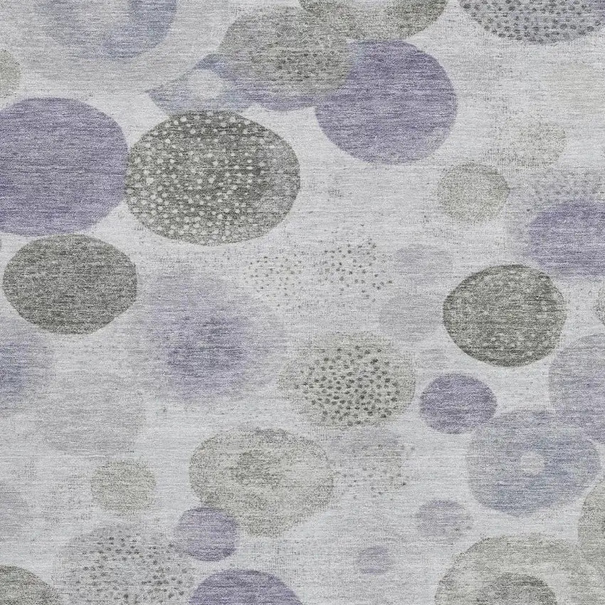 Lavender Gray And Silver Geometric Washable Indoor Outdoor Area Rug Photo 3