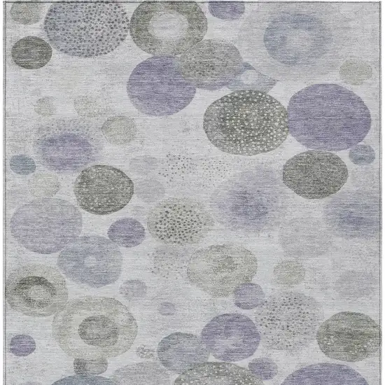 Lavender Gray And Silver Geometric Washable Indoor Outdoor Area Rug Photo 9