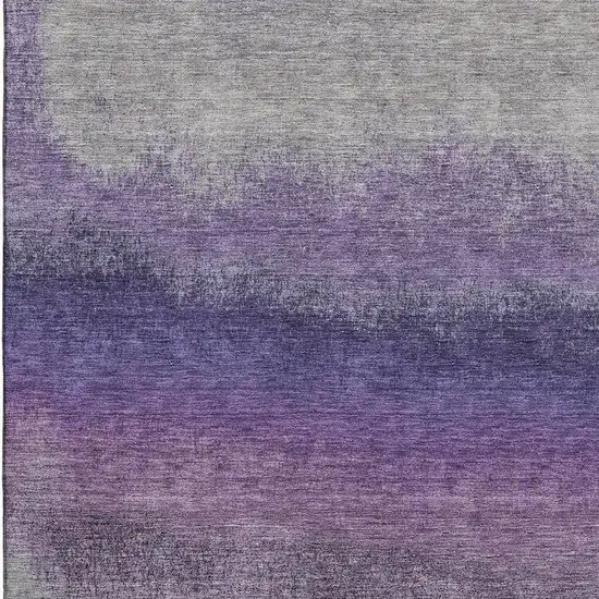 Lavender Gray And Silver Ombre Washable Area Rug With UV Protection Photo 3