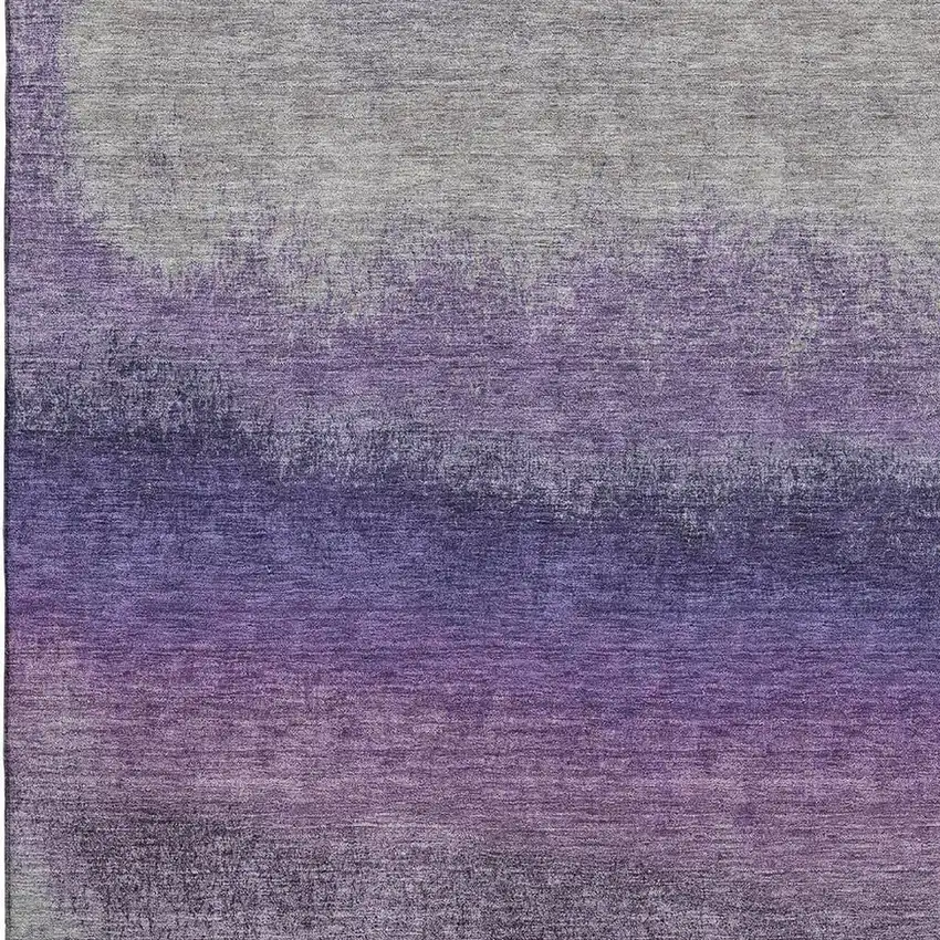 Lavender Gray And Silver Ombre Washable Area Rug With UV Protection Photo 3