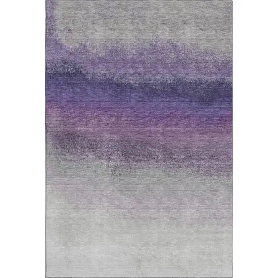 Lavender Gray And Silver Ombre Washable Area Rug With UV Protection Photo 1