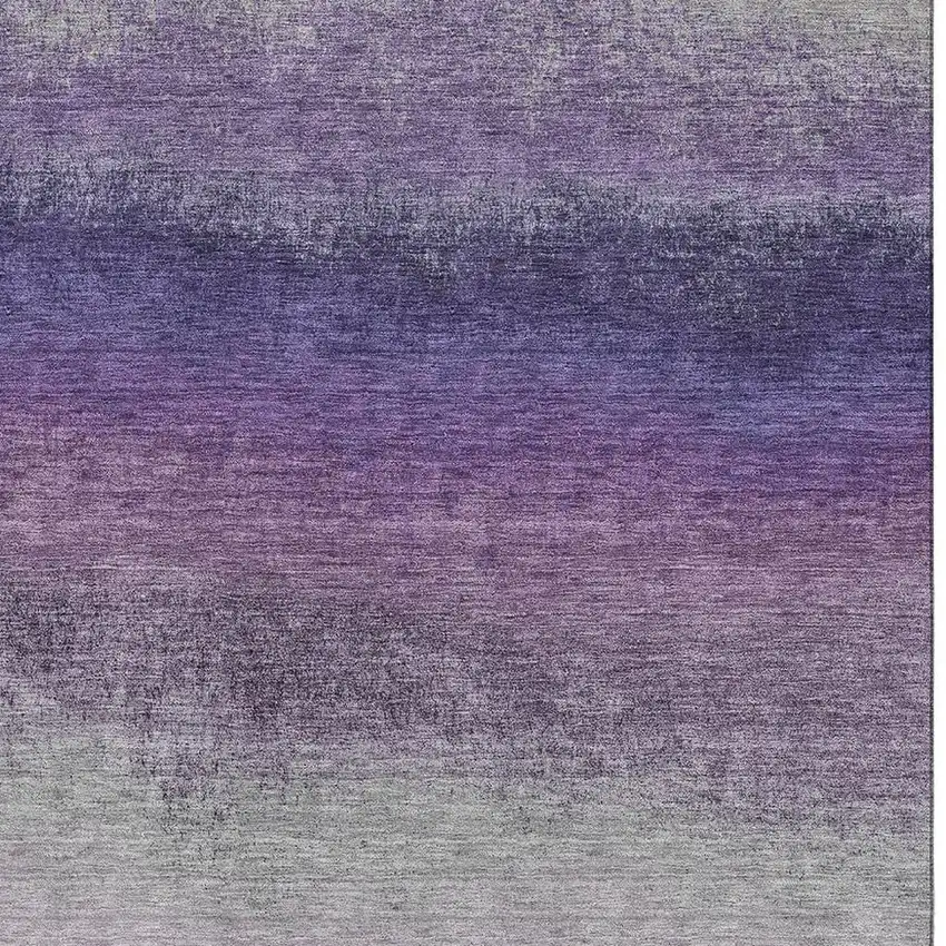 Lavender Gray And Silver Ombre Washable Area Rug With UV Protection Photo 3