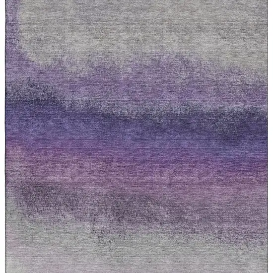 Lavender Gray And Silver Ombre Washable Area Rug With UV Protection Photo 4