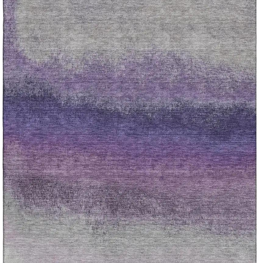 Lavender Gray And Silver Ombre Washable Area Rug With UV Protection Photo 4