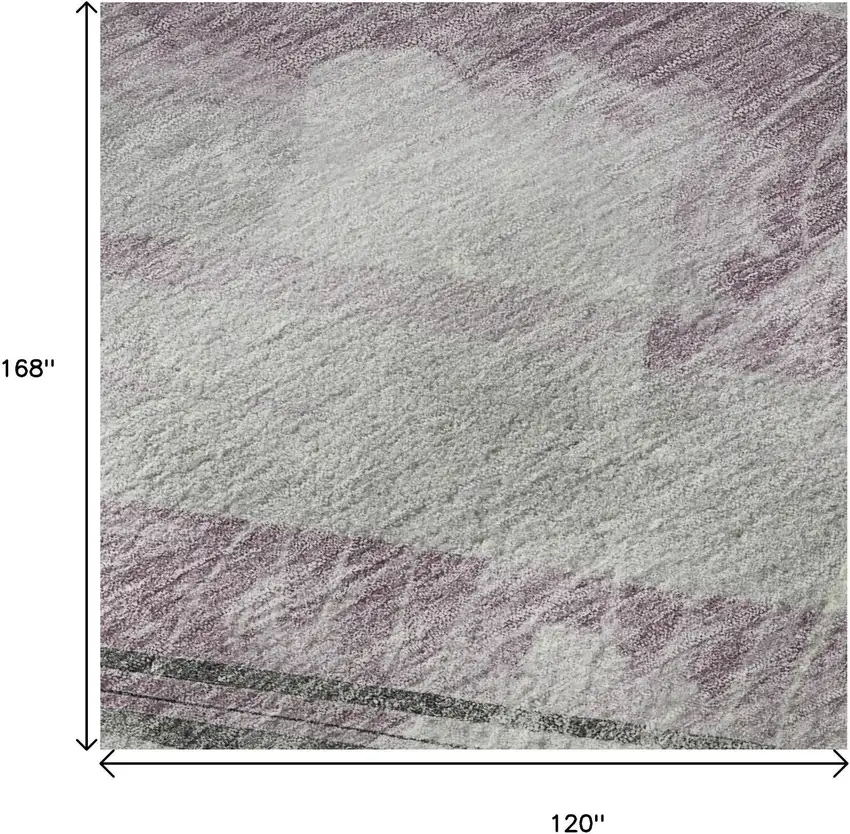 Lavender Gray And Silver Striped Washable Area Rug With UV Protection Photo 8