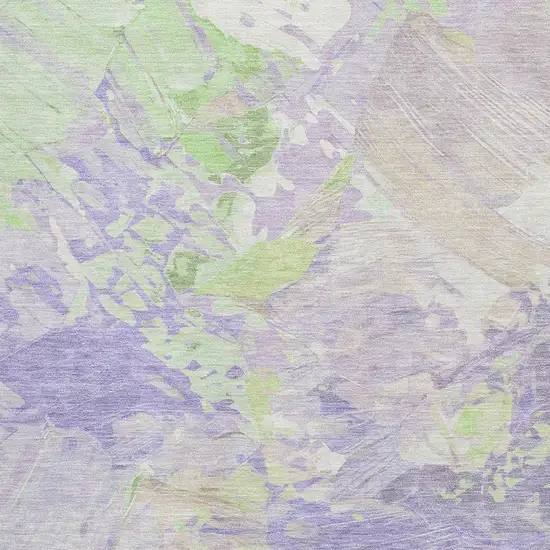 Lavender Green And Beige Abstract Washable Area Rug With UV Protection Photo 2