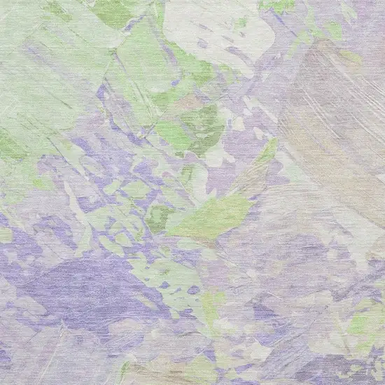 Lavender Green And Beige Abstract Washable Area Rug With UV Protection Photo 2