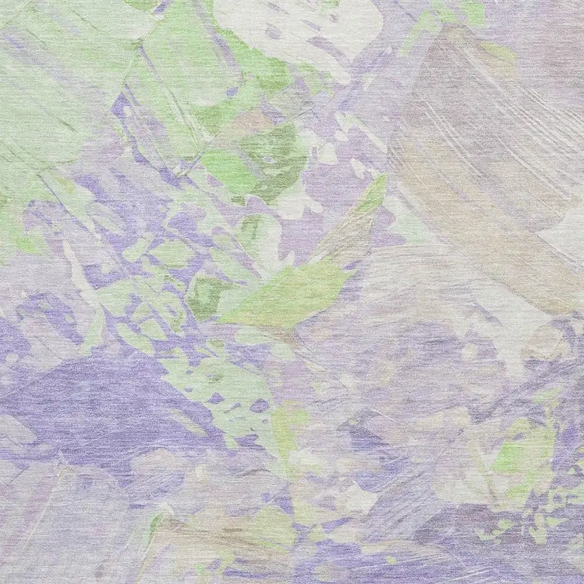 Lavender Green And Beige Abstract Washable Area Rug With UV Protection Photo 2