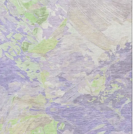 Lavender Green And Beige Abstract Washable Area Rug With UV Protection Photo 2