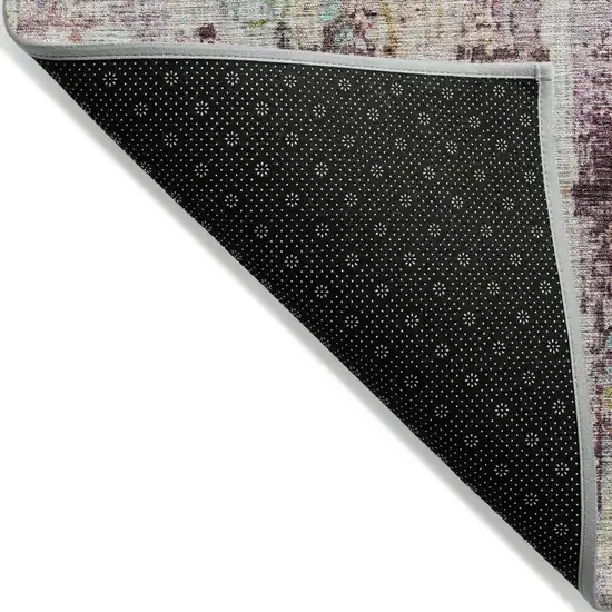 Lavender Green And Blue Abstract Washable Indoor Outdoor Area Rug Photo 4