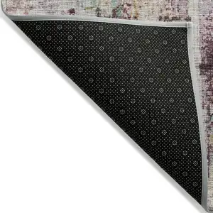 Photo of Lavender Green And Blue Abstract Washable Indoor Outdoor Area Rug