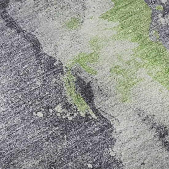 Lavender Green And Ivory Abstract Washable Area Rug With UV Protection Photo 9