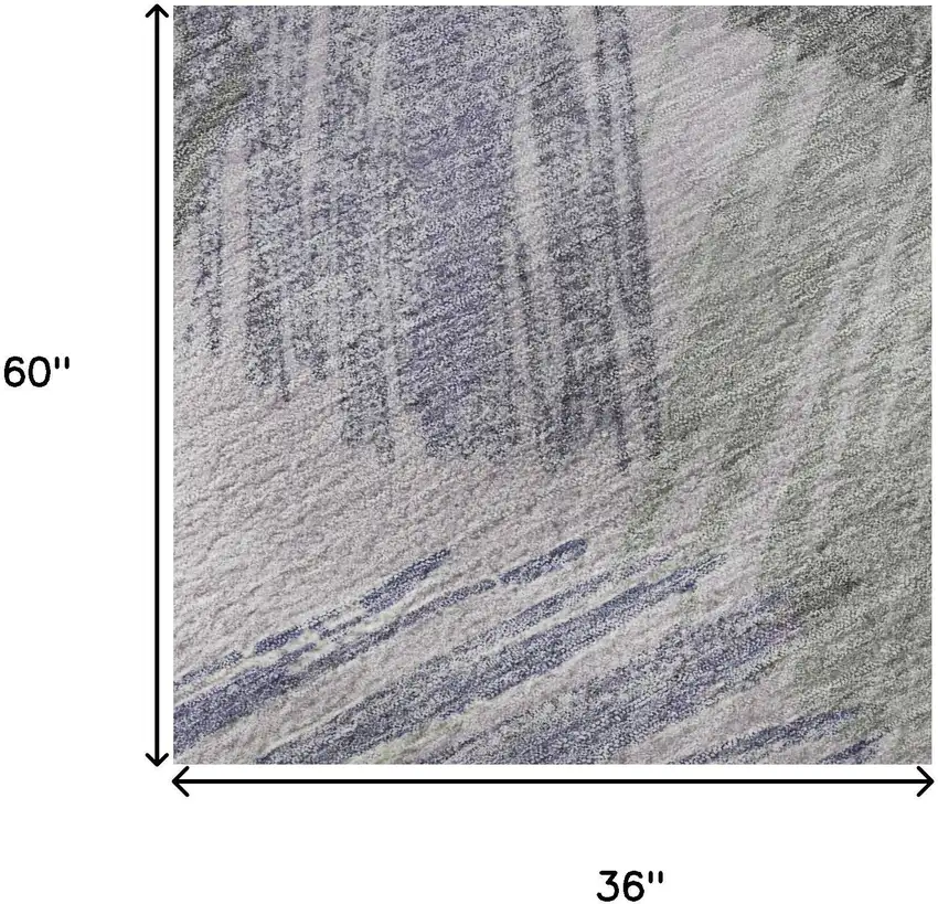 Lavender Green And Ivory Striped Washable Area Rug With UV Protection Photo 8