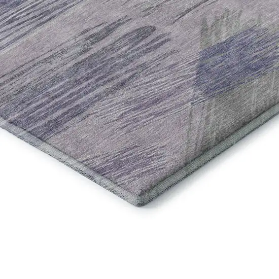 Lavender Green And Ivory Striped Washable Area Rug With UV Protection Photo 6