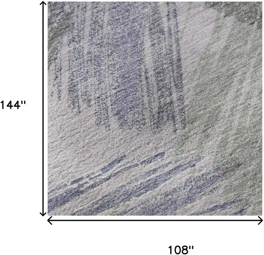 Lavender Green And Ivory Striped Washable Area Rug With UV Protection Photo 8