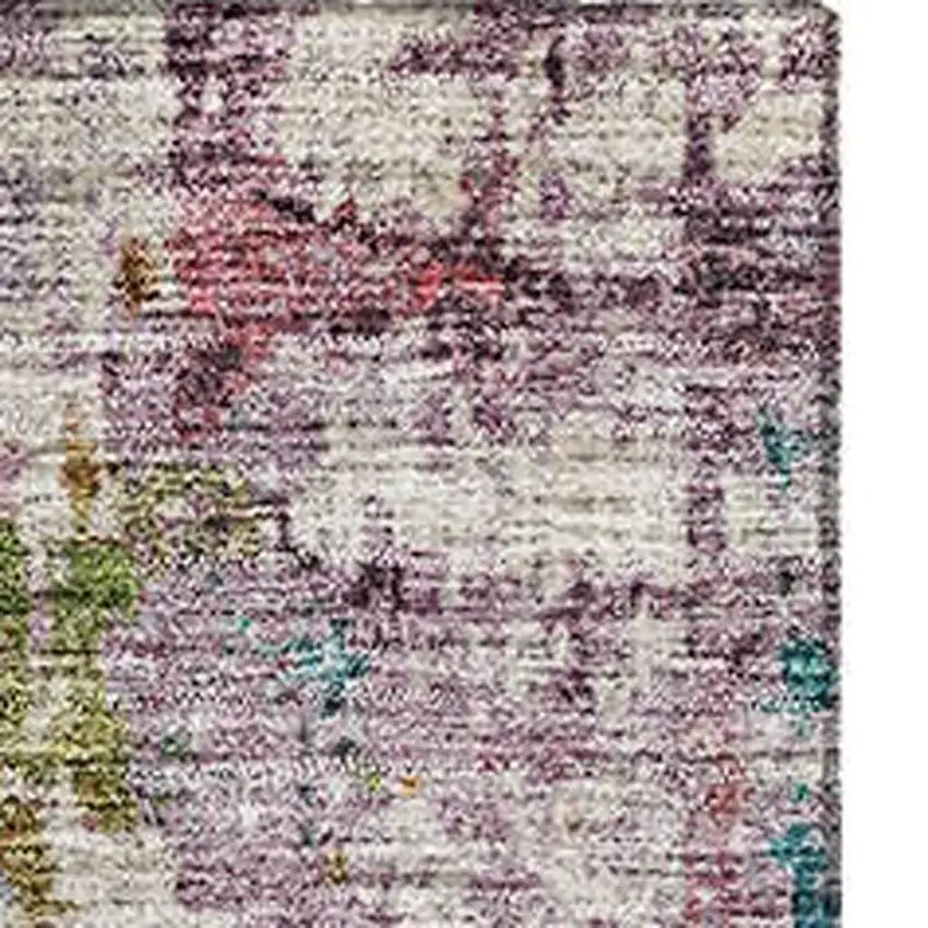 Lavender Green And Teal Abstract Washable Area Rug With UV Protection Photo 5