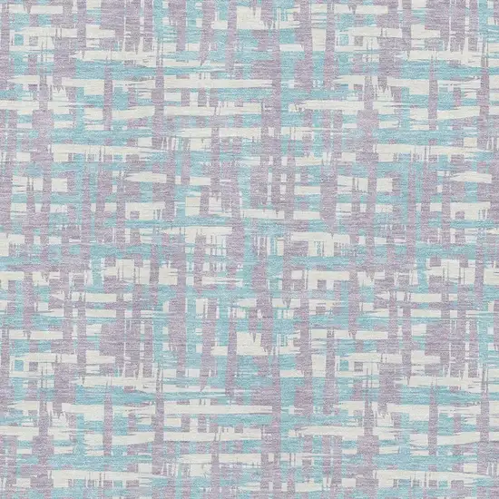 Lavender Ivory And Aqua Abstract Geometric Washable Area Rug With UV Protection Photo 2