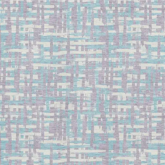 Lavender Ivory And Aqua Abstract Geometric Washable Area Rug With UV Protection Photo 2