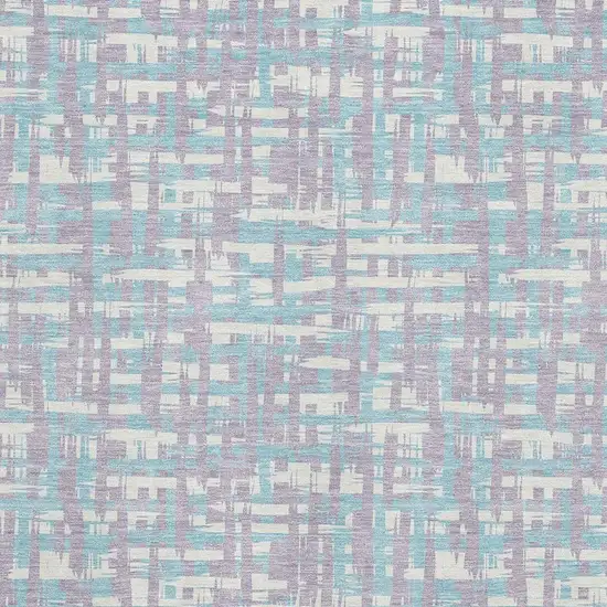 Lavender Ivory And Aqua Abstract Geometric Washable Area Rug With UV Protection Photo 2