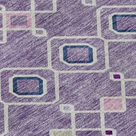 Lavender Ivory And Blue Southwestern Washable Area Rug With UV Protection Photo 3