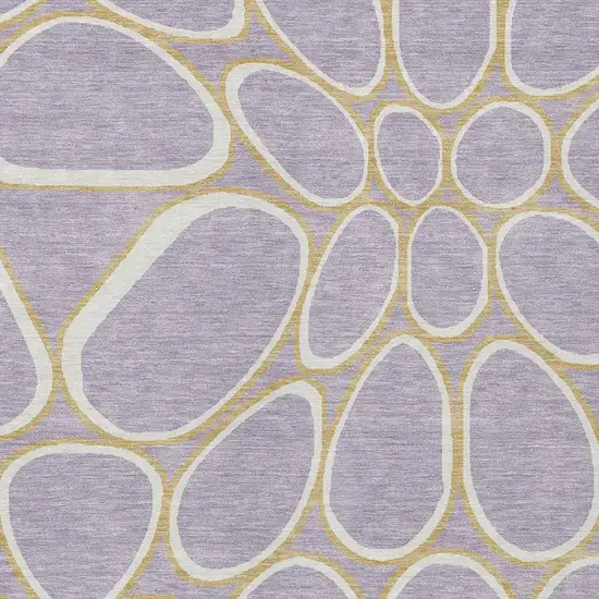 Lavender Ivory And Gold Abstract Washable Indoor Outdoor Area Rug Photo 6