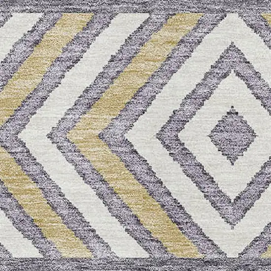 Lavender Ivory And Gold Southwestern Washable Area Rug With UV Protection Photo 2