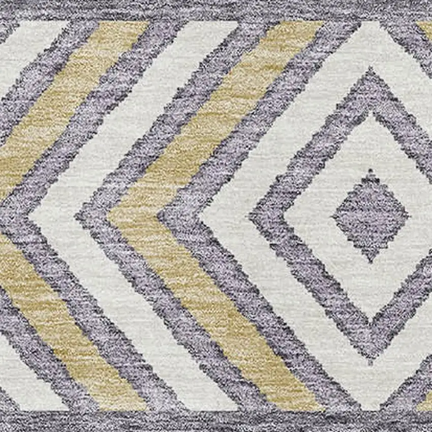 Lavender Ivory And Gold Southwestern Washable Area Rug With UV Protection Photo 2