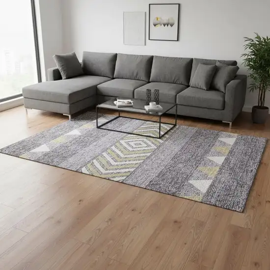 Lavender Ivory And Gold Southwestern Washable Area Rug With UV Protection Photo 2