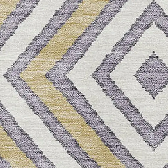 Lavender Ivory And Gold Southwestern Washable Area Rug With UV Protection Photo 2