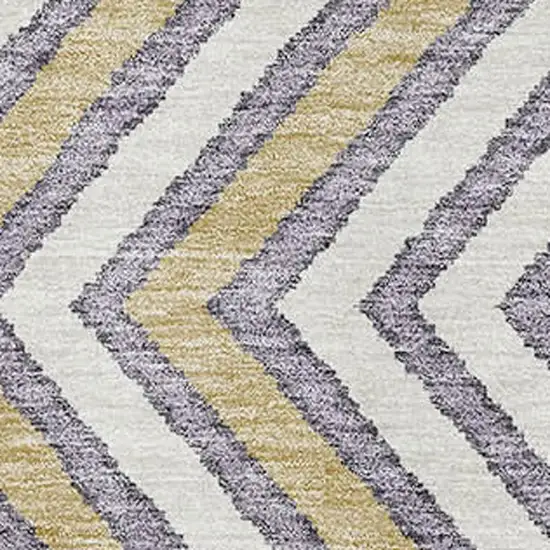 Lavender Ivory And Gold Southwestern Washable Area Rug With UV Protection Photo 2