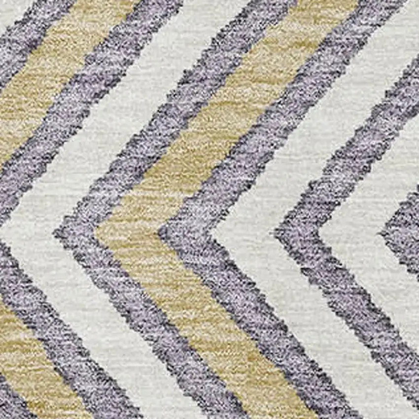 Lavender Ivory And Gold Southwestern Washable Area Rug With UV Protection Photo 2