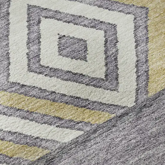 Lavender Ivory And Gold Southwestern Washable Area Rug With UV Protection Photo 9