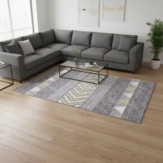 Lavender Ivory And Gold Southwestern Washable Area Rug With UV Protection Photo 2